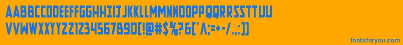 Newcomictitlecond Font – Blue Fonts on Orange Background