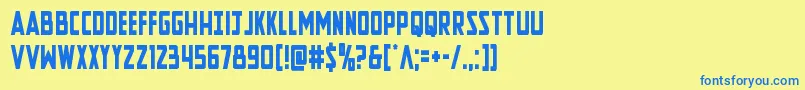 Newcomictitlecond Font – Blue Fonts on Yellow Background