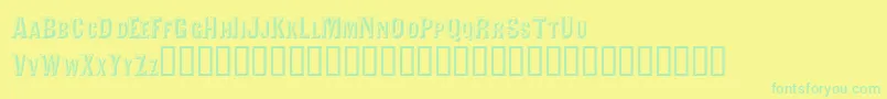 Valdivafacetsscapsssk Font – Green Fonts on Yellow Background