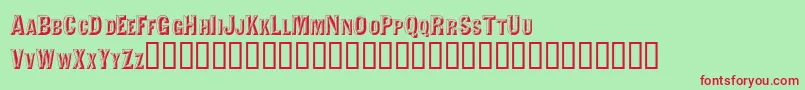 Valdivafacetsscapsssk Font – Red Fonts on Green Background