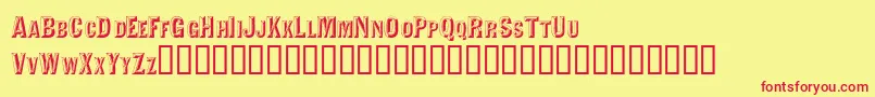 Valdivafacetsscapsssk Font – Red Fonts on Yellow Background