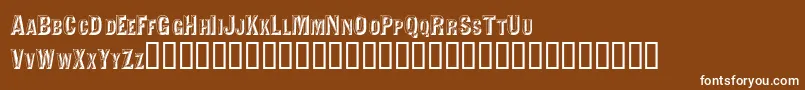 Шрифт Valdivafacetsscapsssk – белые шрифты на коричневом фоне