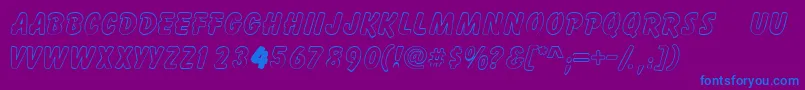 Gizmooutlinecapsssk Font – Blue Fonts on Purple Background