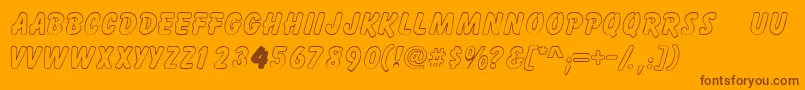 Gizmooutlinecapsssk Font – Brown Fonts on Orange Background