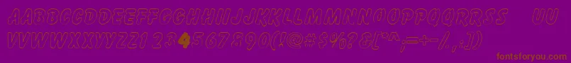 Gizmooutlinecapsssk Font – Brown Fonts on Purple Background