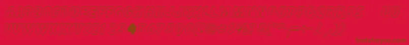 Gizmooutlinecapsssk Font – Brown Fonts on Red Background