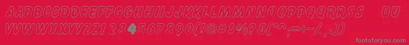 Gizmooutlinecapsssk Font – Gray Fonts on Red Background