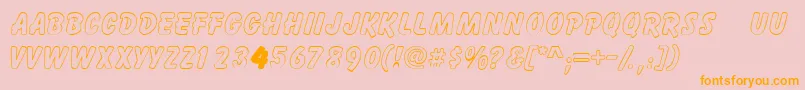 Gizmooutlinecapsssk Font – Orange Fonts on Pink Background