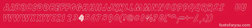 Gizmooutlinecapsssk Font – Pink Fonts on Red Background
