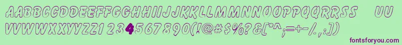 Gizmooutlinecapsssk Font – Purple Fonts on Green Background
