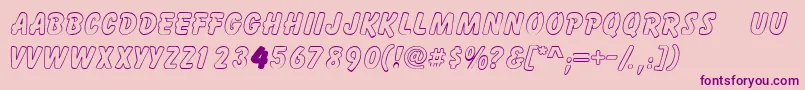 Gizmooutlinecapsssk-Schriftart – Violette Schriften auf rosa Hintergrund