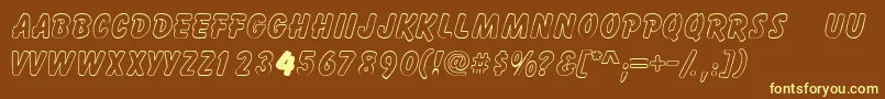 Gizmooutlinecapsssk Font – Yellow Fonts on Brown Background