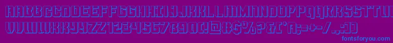 フォントThundertrooper3D – 紫色の背景に青い文字