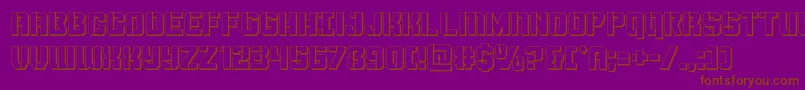 Thundertrooper3D-Schriftart – Braune Schriften auf violettem Hintergrund