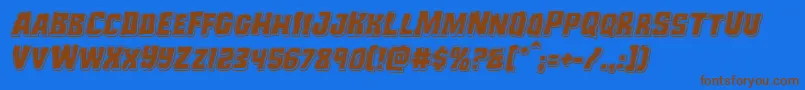 Monsterhunterpunchital Font – Brown Fonts on Blue Background