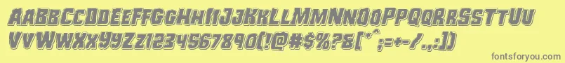 Monsterhunterpunchital Font – Gray Fonts on Yellow Background