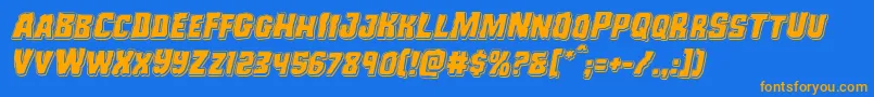 Monsterhunterpunchital Font – Orange Fonts on Blue Background