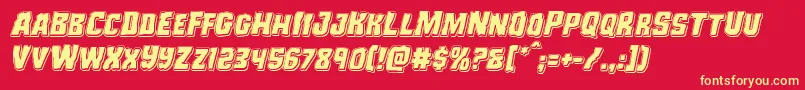 Monsterhunterpunchital Font – Yellow Fonts on Red Background