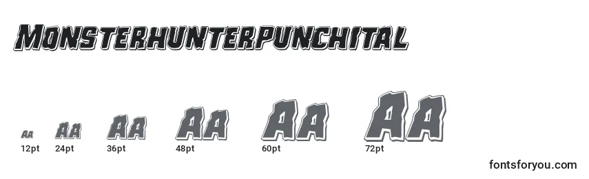 Размеры шрифта Monsterhunterpunchital