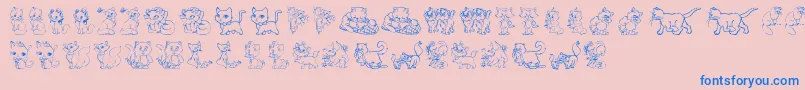 TenderKittens Font – Blue Fonts on Pink Background