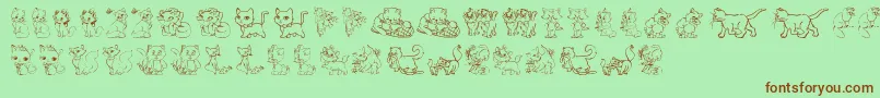 TenderKittens Font – Brown Fonts on Green Background