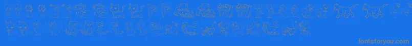 TenderKittens-Schriftart – Graue Schriften auf blauem Hintergrund