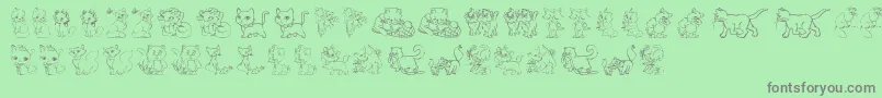 TenderKittens Font – Gray Fonts on Green Background