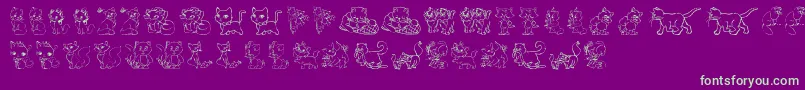 TenderKittens Font – Green Fonts on Purple Background