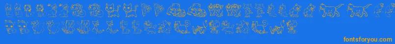 TenderKittens Font – Orange Fonts on Blue Background