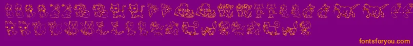 TenderKittens Font – Orange Fonts on Purple Background