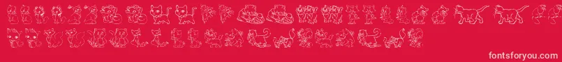 TenderKittens Font – Pink Fonts on Red Background