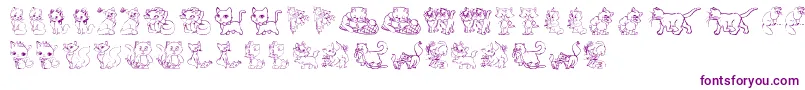 TenderKittens Font – Purple Fonts on White Background