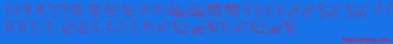 TenderKittens Font – Red Fonts on Blue Background