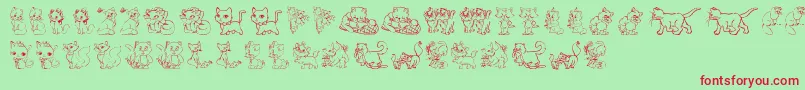 TenderKittens Font – Red Fonts on Green Background