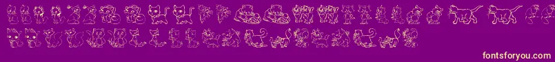 TenderKittens Font – Yellow Fonts on Purple Background