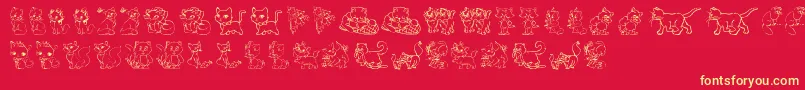 TenderKittens Font – Yellow Fonts on Red Background