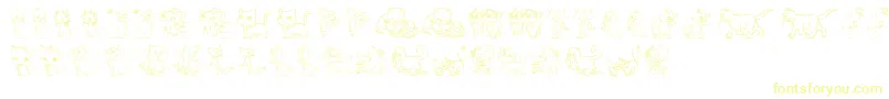 TenderKittens Font – Yellow Fonts on White Background
