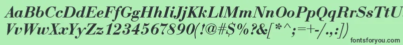 EurobodtdembolItalic Font – Black Fonts on Green Background