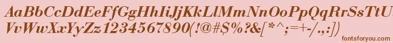 fuente EurobodtdembolItalic – Fuentes Marrones Sobre Fondo Rosa