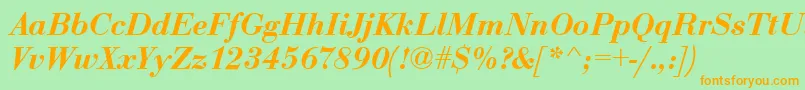EurobodtdembolItalic Font – Orange Fonts on Green Background