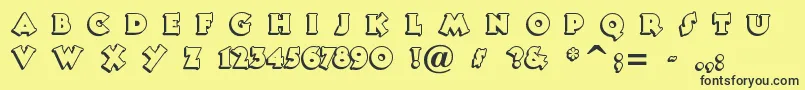 Tooneyno Font – Black Fonts on Yellow Background