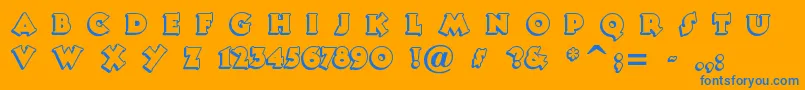 Tooneyno Font – Blue Fonts on Orange Background