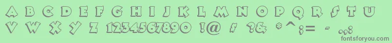 フォントTooneyno – 緑の背景に灰色の文字