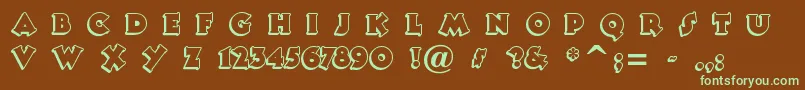 Tooneyno Font – Green Fonts on Brown Background