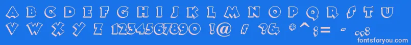 Tooneyno Font – Pink Fonts on Blue Background