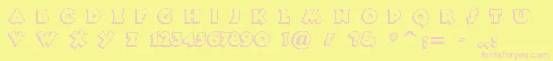 Tooneyno Font – Pink Fonts on Yellow Background