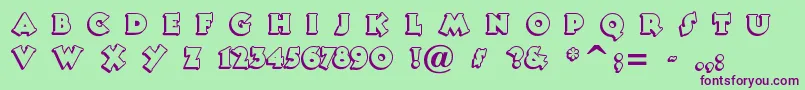 Tooneyno Font – Purple Fonts on Green Background