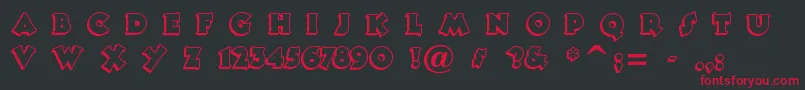 Tooneyno Font – Red Fonts on Black Background