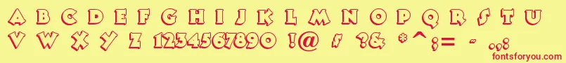 Tooneyno Font – Red Fonts on Yellow Background