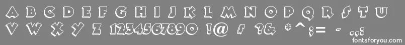 フォントTooneyno – 灰色の背景に白い文字